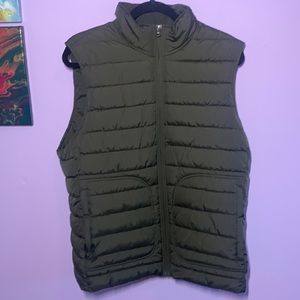 Banana Republic Mens Vest Olive Green Size Medium Big Pockets Heavy